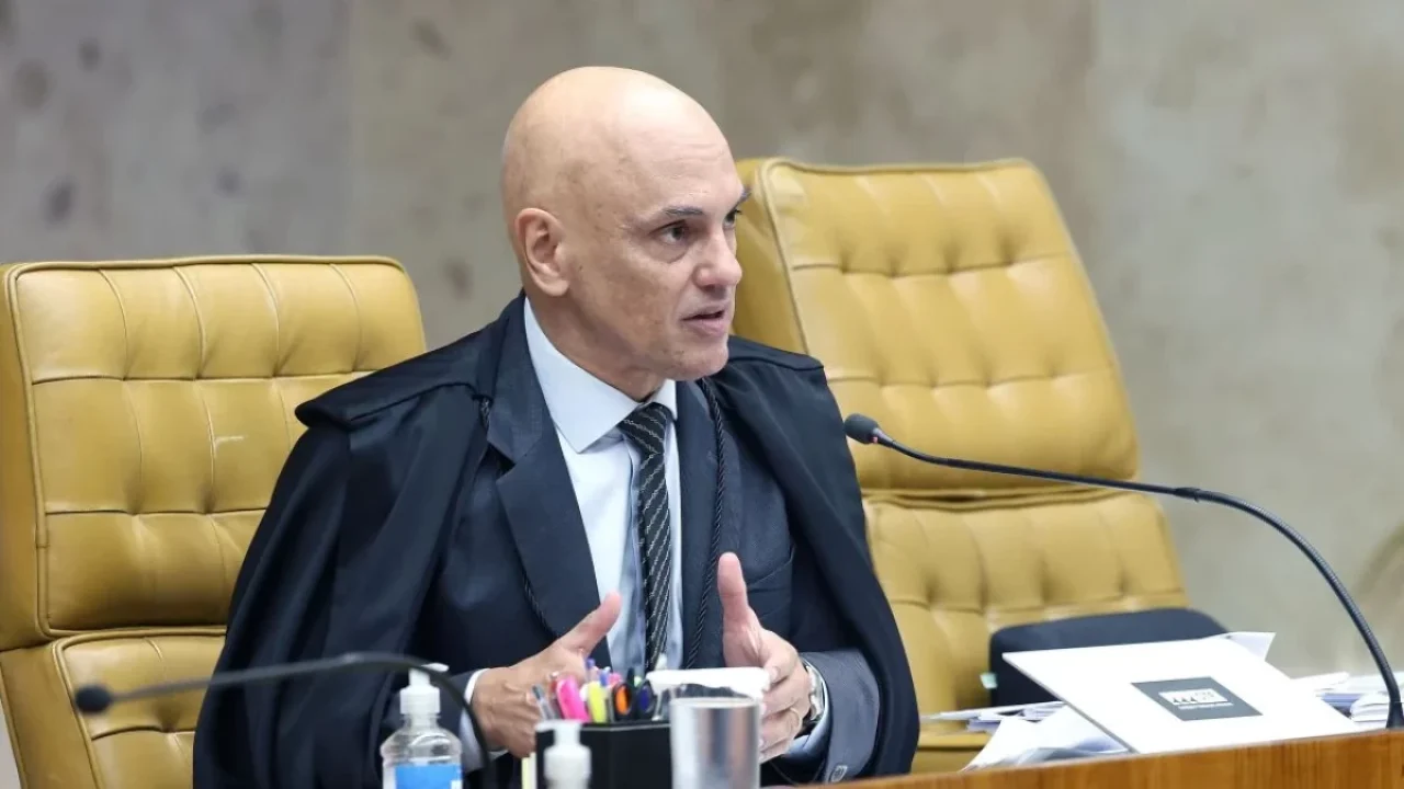 Alexandre de Moraes em sessão plenária do STF — Foto: Alexandre de Moraes em ses