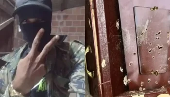 O caixão de Uanderson Nascimento Lima foi alvo de diversos disparos — Foto: O ca