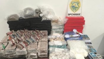 Apreensão de drogas pela Polícia Militar do Paraná. — Foto: Governo do Paraná