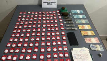 Ação integrada da Polícia Militar em Guaratuba — Foto: Governo do Paraná