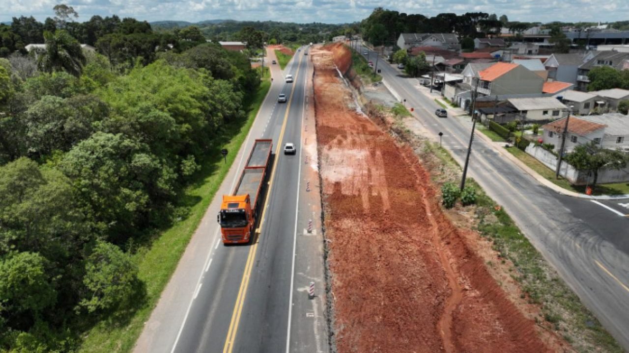 Obras de duplicação do Contorno Norte de Curitiba — Foto: Governo do Paraná