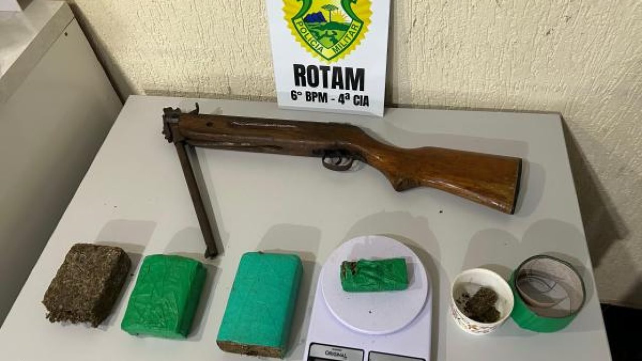 PMPR prende pai e filho por tráfico de drogas em Capitão Leônidas Marques — Foto