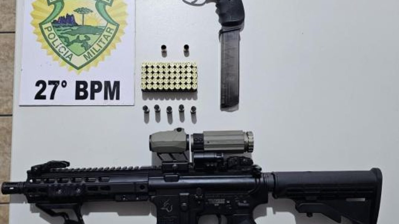 Apreensão de armas em Porto Vitória — Foto: Governo do Paraná
