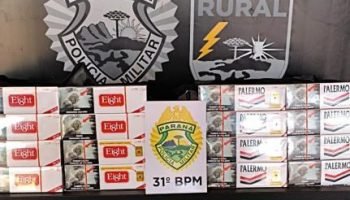 Apreensão de cigarros de origem estrangeira — Foto: Governo do Paraná