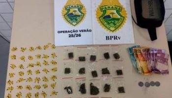 Apreensão de drogas realizada pela PMPR — Foto: Governo do Paraná