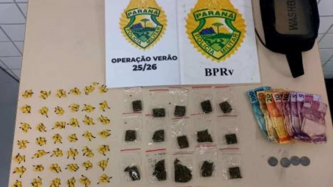 Apreensão de drogas realizada pela PMPR — Foto: Governo do Paraná